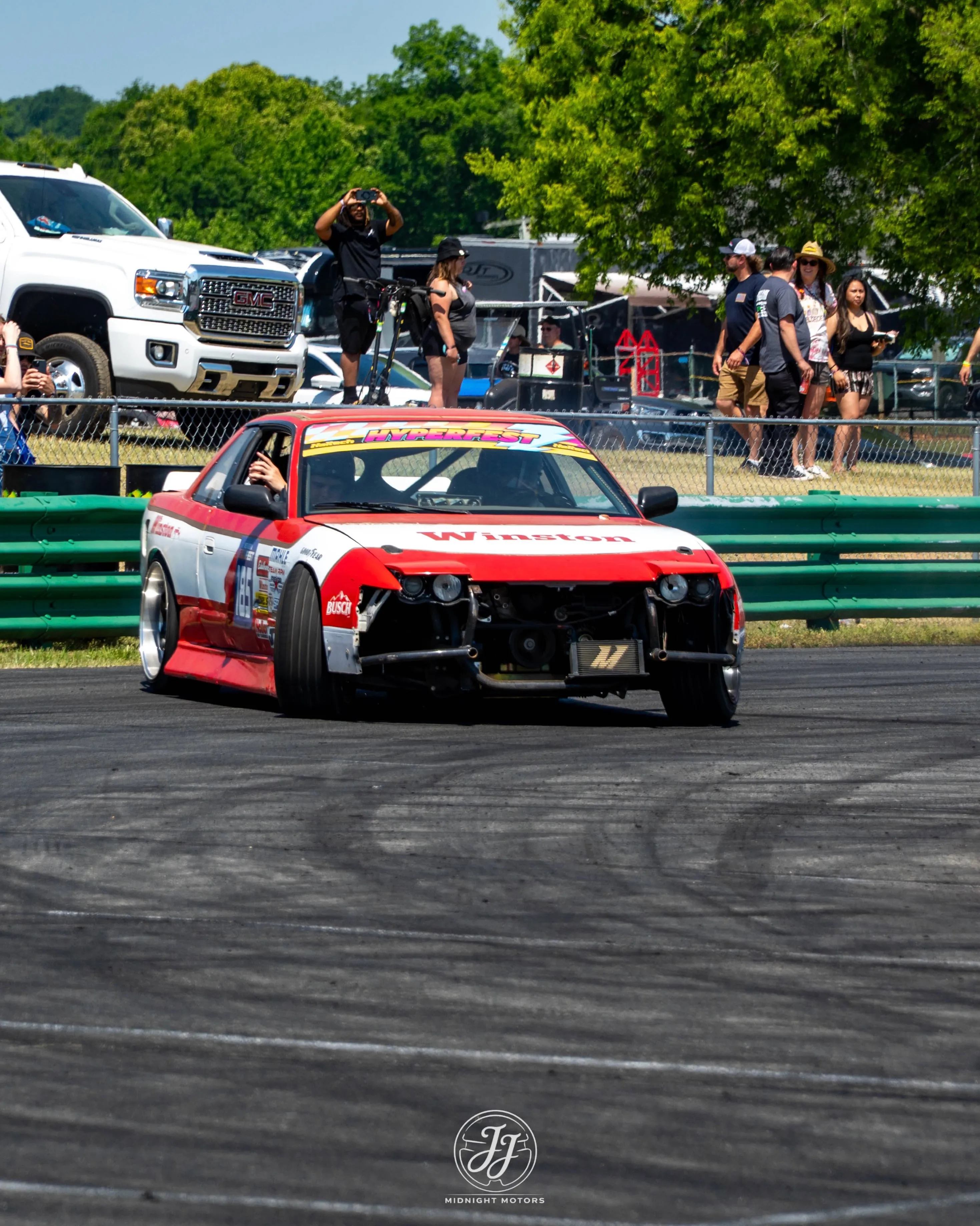 Winston-livery number 185 S-chassis on track at VIR